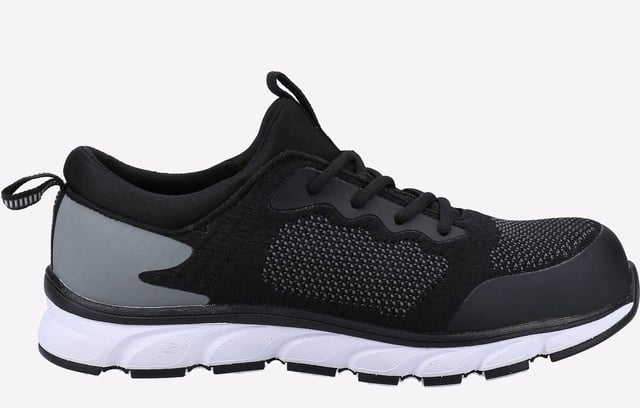 Lightweight sporty safety trainer with athletic breathable moisture wicking mesh upper and flexible traction EVA/Rubber outsole
-Non-Leather PU & Mesh Upper-Moisture Wicking Breathable Mesh Lining
-200 Joules Steel Toecap
-Anti-penetration Non-Metal Midsole
-Padded Mesh Collar and Tongue
-Removable Memory Foam Footbed
-Cemented EVA/Rubber Outsole