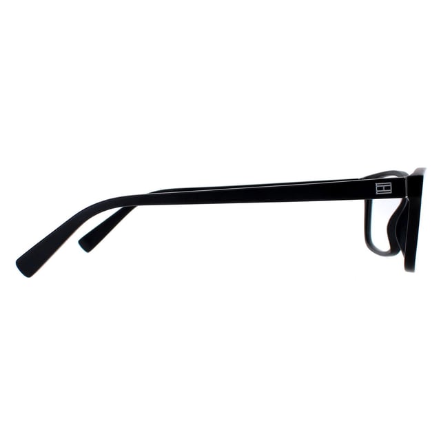 Tommy Hilfiger Rectangle Unisex Matte Black TH1760  Glasses are a lightweight and durable acetate frame that provides a comfortable and secure fit. The temples are adorned with the iconic Tommy Hilfiger logo, adding a touch of elegance and sophistication to the overall look.