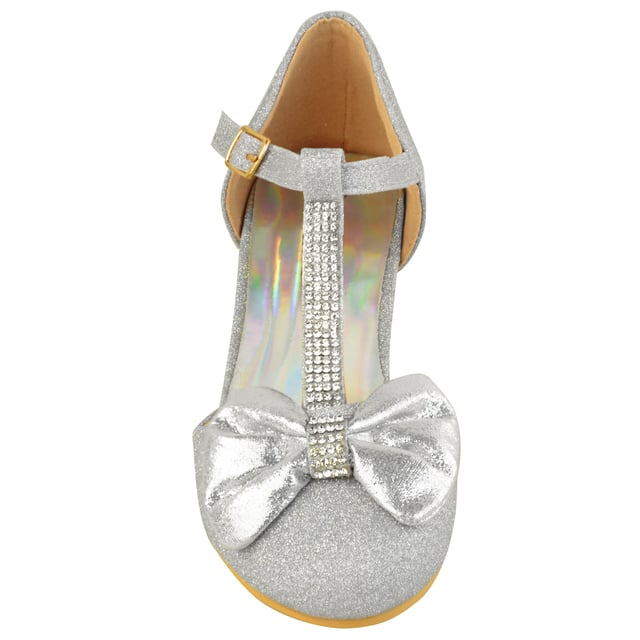 Where s That From Kids Chava Mid High Heel Sandals With Bow