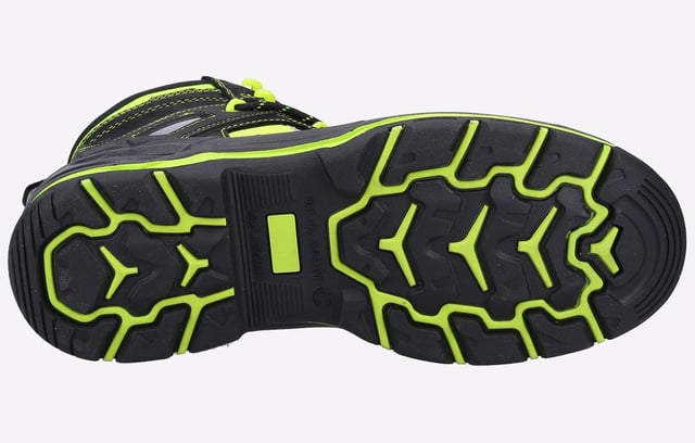 This Metal Free Hi-Vis Safety Boot has been developed to tackle all types of industries in most adverse conditions. A Hi-Vis fluorescent waterproof Cordura ensures maximum visibility at any time of day, with a waterproof membrane, and a rubber outsole.
- Metal Free Boot with Yellow Safety Hi Viz Waterproof CORDURA- Water Resistant Full Grain Nubuck Leather Upper- Internal Waterproof Membrane- Moulded TPU Toe Guard for Extra Durability- Moulded TPU Heel Counter for Enhanced Heel Support and Protection- Reflective Piping and Loop for Maximum Visibilty- Deep Padded Mesh Collar for Extra Comfort- Comfortable, Cushioned and Removable PU Footbed- Injected PU Midsole Enhances Comfort and Shock Absorption- Non-Marking Rubber Outsole