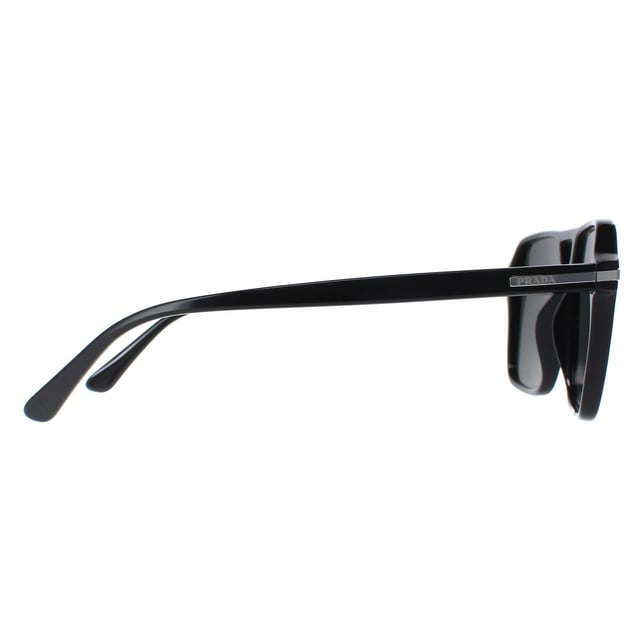 Prada Aviator Mens Black Green Polarized PR20YS  Sunglasses are a sleek design made of high-quality acetate material that ensures durability and comfort. The temples are adorned with the iconic Prada logo, adding a touch of sophistication. These sunglasses are perfect for any occasion, whether it's a day out in the sun or a night out on the town.