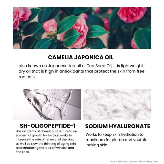 Activated Day Moisturiser is a cutting-edge skincare formula inspired by EGF technology. It features key ingredient SH-Oligopeptide-1 for increased skin renewal and reduced ageing skin thinning. With hydrating Camellia Oil and plumping Hyaluronic Acid, this moisturiser reveals a smoother, revived complexion.
