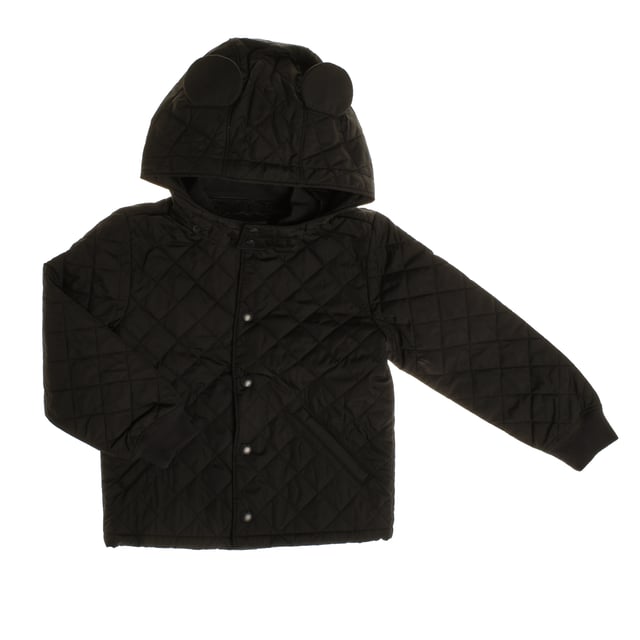 Unisex jacket for children in collaboration with Disney, with charming decorative quilting that adds style and warmth.

 It features a snap front closure for ease of use and a high, stretch-knit collar that offers additional protection in cold weather.

 The detachable hood with fun ears adds a playful and practical touch, allowing for styling options.

 Ribbed sleeves ensure a comfortable fit, and the straight cut provides freedom of movement.

 Plus, it features functional slanted pockets, making it an ideal garment for both everyday use and for keeping little ones warm and comfortable.
 Composition: Shell: 100% Polyester; Lining: Acrylic; Filling: 100% Polyester
 Care:
- Machine wash cold on delicate cycle.
 - Use mild detergents.
 - Use dryer at low temperature.
 - Iron at low temperatures.
 - Do not dry clean.