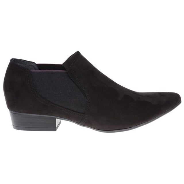 The Marco Tozzi Ankle Chelsea Boots Are Sleek And Minimal, The Synthetic Uppers Feature Elasticated Sides For Ease Of Entry Along With A Cute Pointed Toe And Narrow Sole. The Rubber Sole Completes This Great Pixie Boot Design.