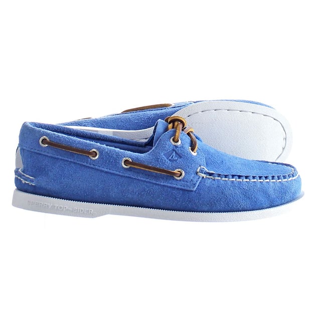 Sperry A/0 2-Eye  Lace-Up Blue Smooth Leather Mens Shoes STS24215