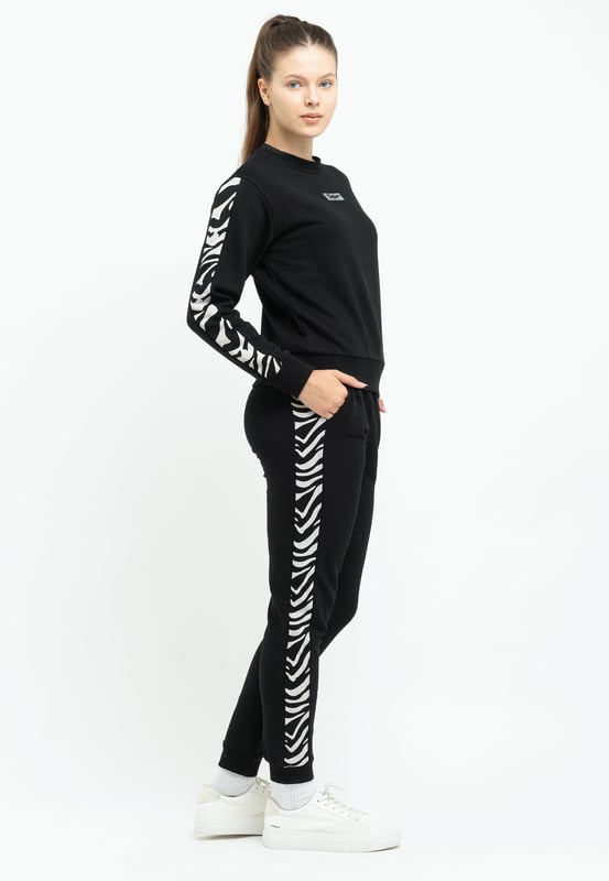 Tom Barron Damen Stilvoller Trainingsanzug-Set mit Zebrastreifen