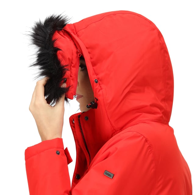 Material: 100% Polyester. Design: Einfarbig. Batteriebetriebenes Heizsystem, Markenlasche, isoliert, Smartphone-Aufladung, verschweißte Nähte. Gewebe-Technologie: Atmungsaktiv, Isotex 5000, Thermo-Guard, Wasserdicht. Manschette: Verstellbar. Ausschnitt: Kapuze. Ärmel-Typ: Langärmelig. Kapuzen-Merkmale: Verstellbar, Kunstpelzbesatz, gefüttert. Taschen: 2 Brusttaschen, 2 untere Taschen. Verschluss: Durchgehender Reißverschluss, Druckknopf. Bitte beachten Sie: Batteriepack nicht im Lieferumfang enthalten.