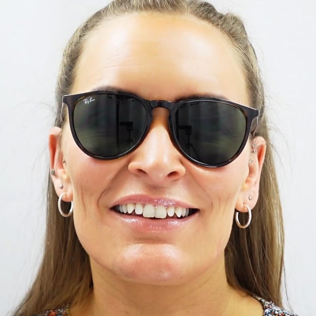 Ray-Ban Sunglasses 4171 Rubberised Black Grey Gradient 622/8G this retro inspired sunglass feature a cool twist with the acetate frame merging into the metal arms and back into acetate on the temple tips. Awesome!