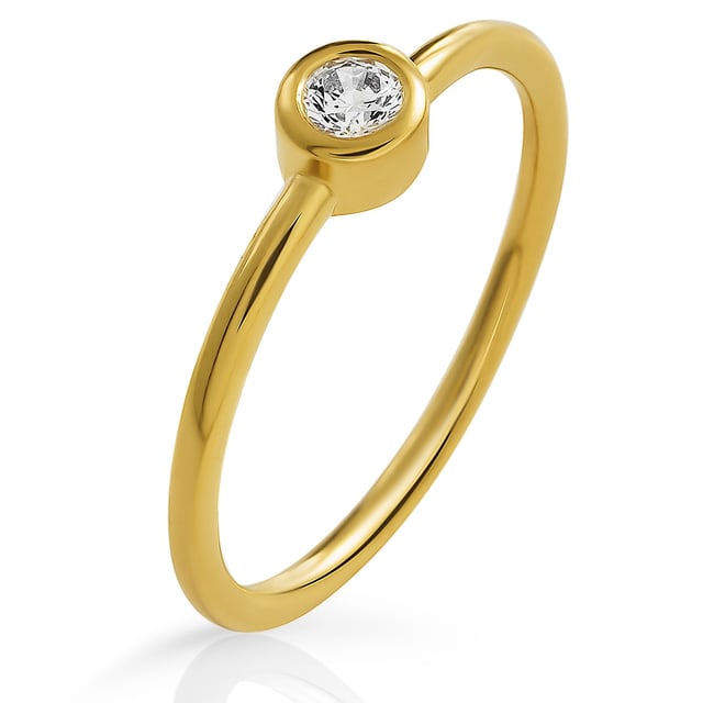 This elaborate Ring for Women from Orphelia  is the perfect gift to spoil yourself or a loved one. The Ring is made out of 925 Sterling Silver, colored Gold at Size: 56 weighing in at 0.8 grams with a Width of 0.4 cm at its widest point. The Orphelia 'Classic' Women's 925 Sterling Silver Ring - Gold ZR-7526/G is delivered in a stunning gift box and carries a two year warranty.