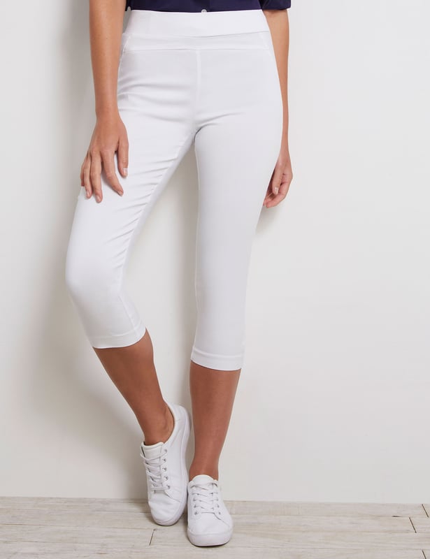High waisted white hot sale capri leggings