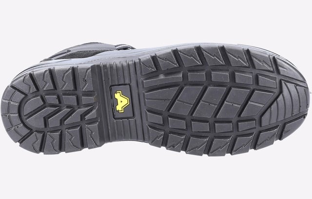 Lightweight safety hiker crafted with suede leather and breathable nylon mesh upper, injected PU scuff cap, steel toe, steel midsole and dual density PU outsole.
- Trendy and Lightweight Safety Hiker
- Upper is made with Suede and Breathable Mesh With Moulded Rubber Overlay
- Rubber Heel Stabiliser for Durability
- Padded Tongue and Collar for Comfort
- Comfortable and Removable EVA Footbed
- Injected Moulded PU Scuff Cap for Extra Durability. Ideal when working on the knees
- Dynamic and Raised Injected PU Midsole Clasps the Upper to Provide Incresed Protection