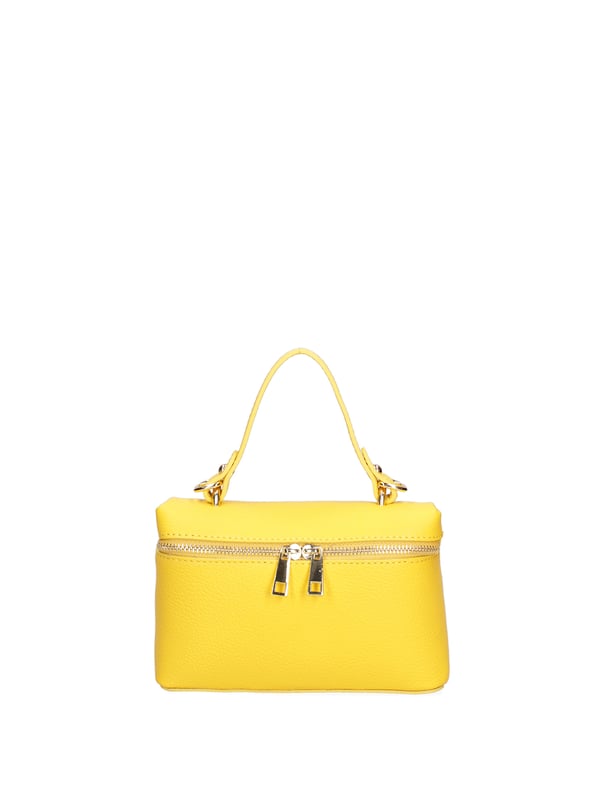 Bolso de mujer. El cierre es con cremallera. Los bolsillos internos son uno con cremallera. Los bolsillos externos están ausentes. La bandolera es ajustable y extraíble en piel. El mango es de cuero. Hay un compartimento interno. El material exterior es piel auténtica tipo dólar. Internamente está forrado en tejido 70% algodón - 30% poliéster. Medidas: 20x13x7 cm. Hecho en Italia