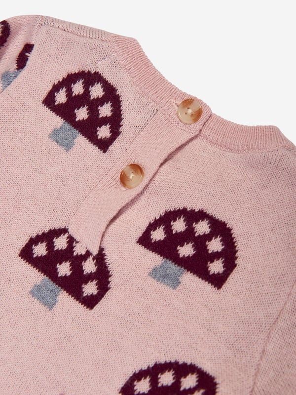 Introducing the Girls Sage Mushroom Knit Dress in Pink by the bonnie mob, an epitome of high-end design and comfort for the AW2024 season. Grace your little one's wardrobe with this enchanting piece, exquisitely tailored to bring joy and elegance. Key features include: Elegant Mushroom Motif: Features a charming mushroom pattern that‚  both whimsical and stylish. Luxurious Knit Fabric: Crafted with premium knits to ensure warmth and softness, perfect for cooler days. Versatile Pink Hue: A vibrant, yet soft pink palette that complements all occasions.Elevate her style with the bonnie mob‚  latest creation. Shop now and experience fashion that blends playfulness with elegance!