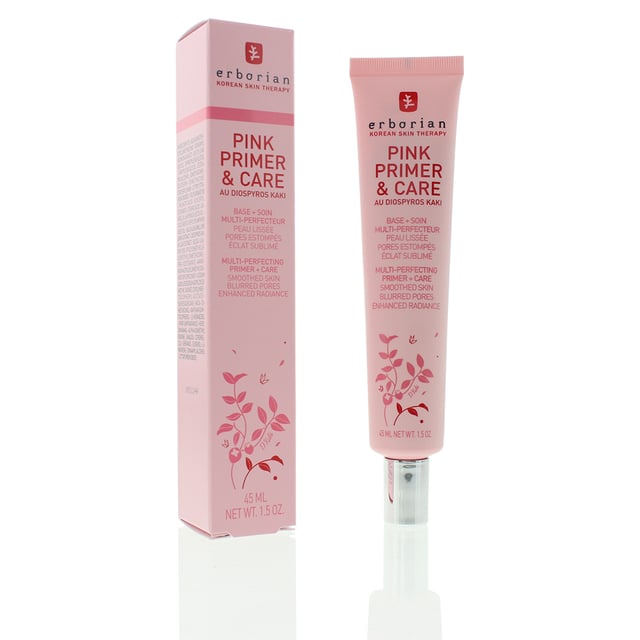 Erborian Pink Primer & Care is a 2-in-1 multi-perfecting base and moisturizer, enriched with Khaki Diospyros extract for a flawless, perfected finish. This lightweight formula blurs imperfections, refines pores, and smooths skin texture while delivering long-lasting hydration for a radiant, plump complexion. The perfect multitasker for effortlessly beautiful skin.