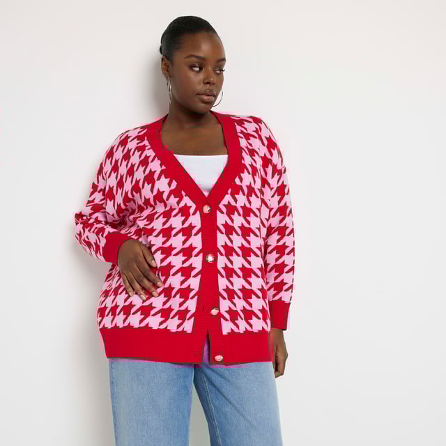 River Island Womens Cardigan Red Plus Size