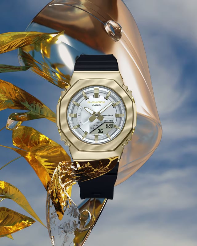 This Casio G-shock Analogue-Digital Watch for Women is the perfect timepiece to wear or to gift. It's Gold 36 mm Round case combined with the comfortable Black Plastic watch band will ensure you enjoy this stunning timepiece without any compromise. Operated by a high quality Quartz movement and water resistant to 20 bars, your watch will keep ticking.