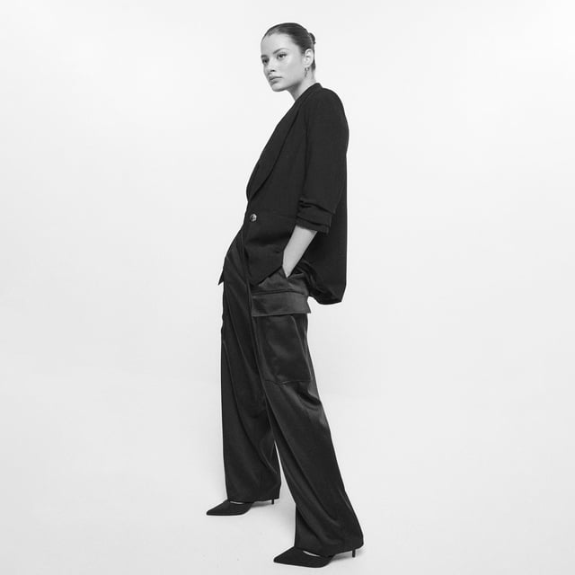 Black ruched sleeve hot sale blazer river island