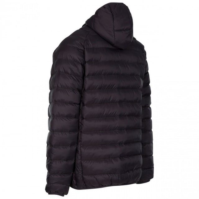 Gewatteerd Vaste capuchon Contrasterende voering en ritsen 2 onderste zakken met rits Bijpassende binding bij capuchon, manchetten en zoom Buitenkant: 100% Polyamide, Voering: 100% Polyester, Vulling: 100% Polyester Trespass Borstomvang Heren (ca.): S - 89-94cm, M - 96.5-101.5cm, L - 104-109cm, XL - 111.5-117cm, XXL - 117-122cm, 3XL - 122-127cm.