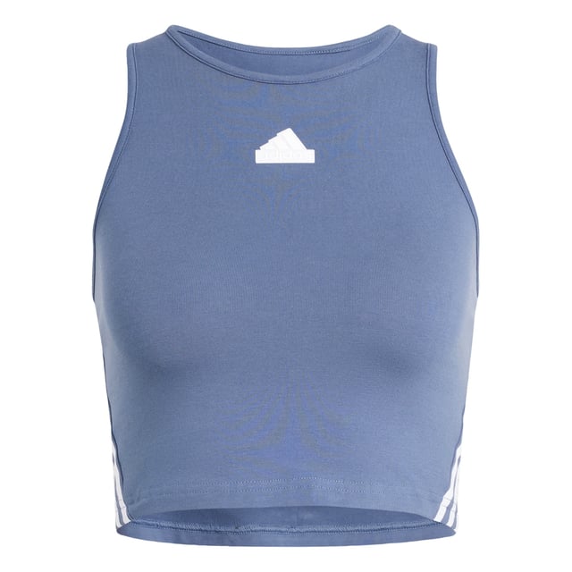 Embrace the future in this iconic design. This adidas tank top is great for both sport and leisure with its soft, stretchy fabric and distinctive 3-Stripes. Slip into this top and stay comfortable whether you're travelling or taking it easy. The cotton in this product has been sourced through Better Cotton. Better Cotton is sourced via a chain of custody model called mass balance. This means that Better Cotton is not physically traceable to end products.Find out more here: https://bettercotton.org/who-adidas-are/our-logo/  - Slim fit - Round neck - 90% cotton, 10% elastane - 3-Stripes wrapping tape - adidas Badge of Sport - Sourced through Better Cotton via a system of mass balance and therefore this product may not contain Better Cotton  Shipped by adidas