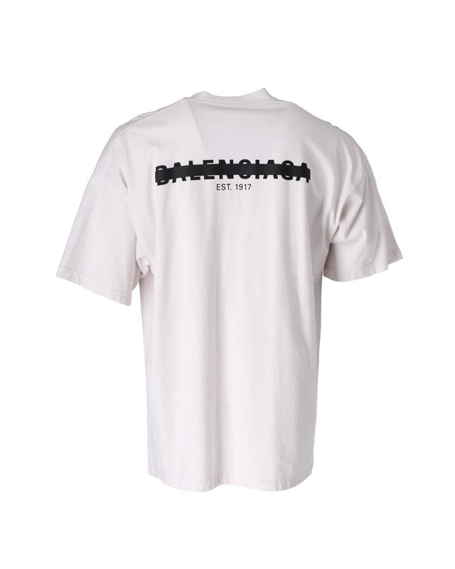 Balenciaga Crossed Out Logo T Shirt in White Cotton