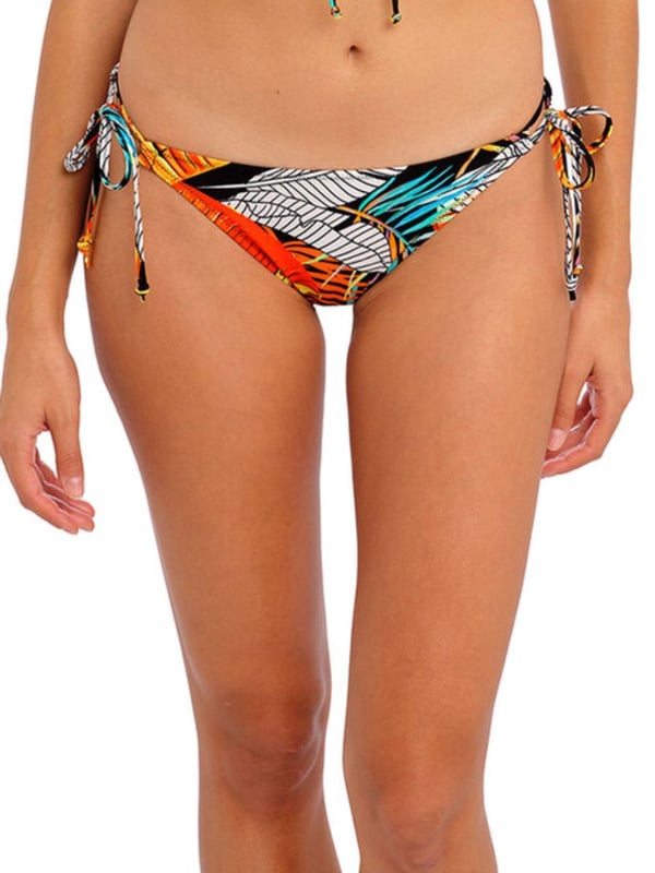 Freya Samba Nights Tie Side Bikini Brief. Sits low on the hips and features narrow adjustable sides. This product is recommended as hand wash only.