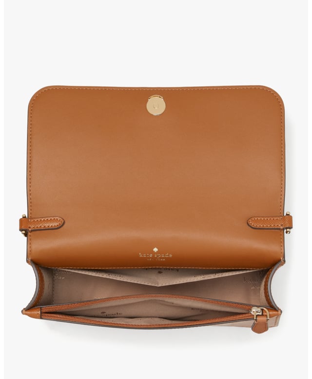 Madison Saffiano Leather Willow Small Flap Crossbody, Metal Pinmount With Spade Logo, 8 Credit Card Slots, Front Zip Compartment, Back Slip Pocket,  Length: 5.00 Cm,  Width: 12.50 Cm,  Height: 20.00 Cm