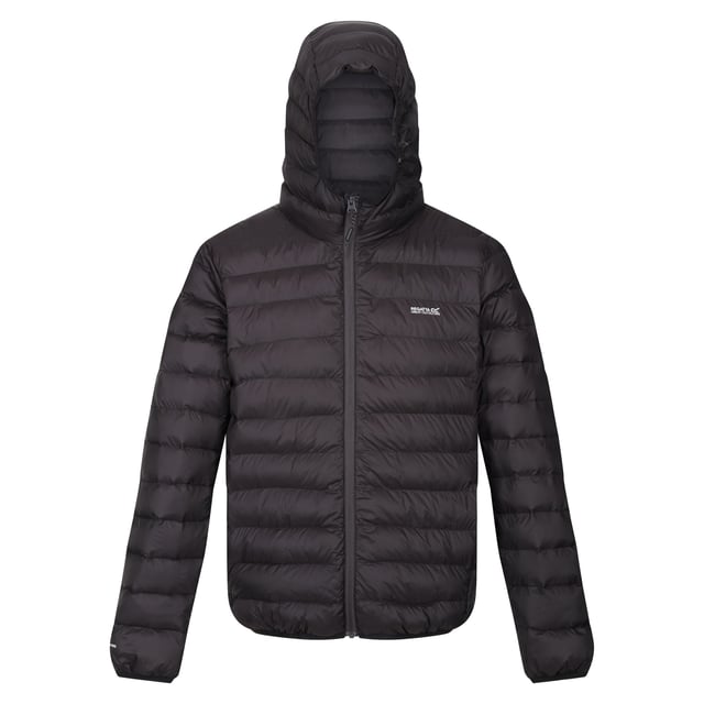 Material: 100% Polyamide. Fabric: Baffled, Synthetic Down Touch. Design: Logo. Fabric Technology: DWR Finish, Insulating, Lightweight. Neckline: Hooded. Sleeve-Type: Long-Sleeved. Padded. Cuff: Stretch Binding. Hood Features: Grown On Hood, Stretch Binding. Pockets: 2 Lower Pockets, Zip. Fastening: Full Zip. Hem: Stretch Binding. Denier: 20D. Sustainability: Feather-Free, Made from Recycled Materials.