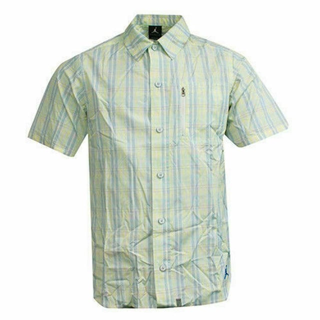 Nike Jordan Short Sleeve Collared Multicoloured Striped Mens Shirt