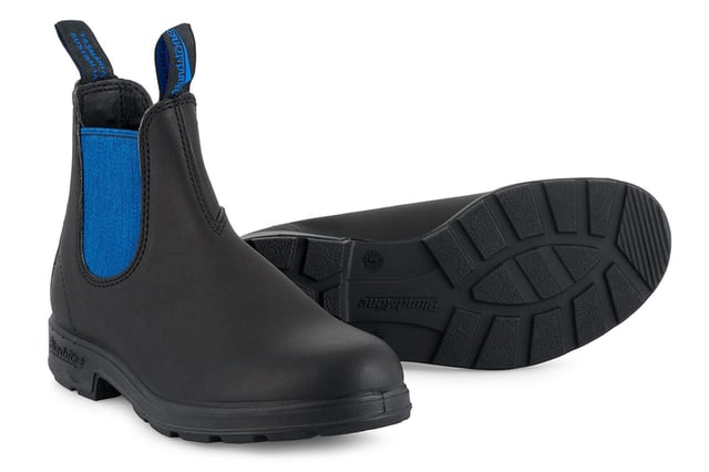 A staple of Blundstone design, these classic Blundstone 515 boots offer all the features and comforts that are synonymous with the Blundstone brand, now in new colourways so you can find your perfect pair of Chelsea boots. The iconic Blundstone 515 boots are built to last, combining legendary comfort with outstanding durability in a timeless design. Crafted from premium black leather, with a contrasting rich blue elastic panel for a splash of colour, these authentic leather Chelsea boots boast style and effortlessly complement any outfit. However, these leather boots remain Blundstone boots at heart, excelling in comfort and practicality with Blundstone's famous comfort technology at the core of these boots. Lightweight with removable footbeds, these are the perfect boots for all-day comfort. Wherever life takes you, make sure you look your best with these Blundstone 515 leather Chelsea boots.  Premium black water-resistant leather uppers Vibrant blue elasticated sides and iconic pull tags for easy slip-on Highly durable TPU outsole ensures outstanding durability Blundstone SPS Max Comfort system for superb comfort Lightweight and comfortable Removable footbed