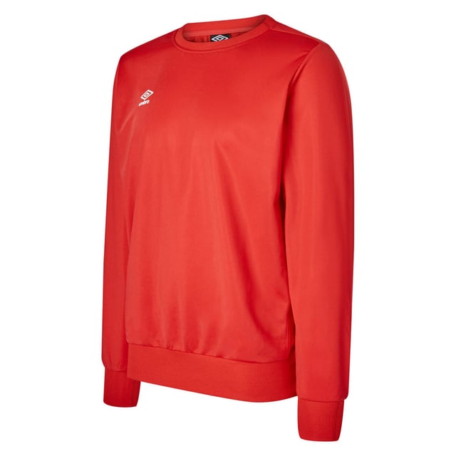 Fabric: Elastane, French Terry, Polyester. Design: Stacked Logo. Contrast Shoulders, Loop Back, Side Panels. Hem: Ribbed. Neckline: Crew Neck, Ribbed Collar. Sleeve-Type: Long-Sleeved. Cuff: Ribbed. Fastening: Pull Over.