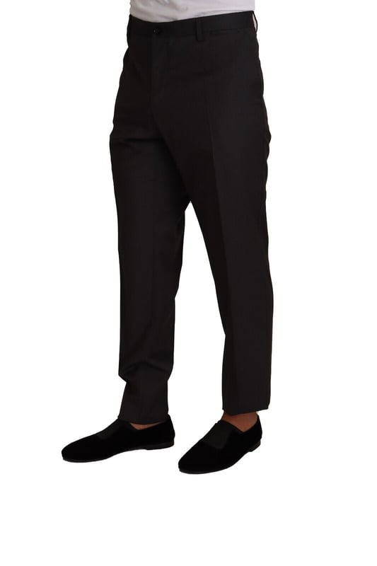 100% Authentic Dolce & Gabbana dress mens pants
  Crafted from wool
  Dress tuxedo trousers
  Regular fit
  Grey color
  Zipper and button closure
  Logo details
  Made in Italy
  Material: 98% Virgin Wool 2% Elastane
Material: 98% Virgin Wool 2% Elastane