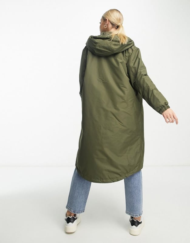 Vero Moda Maternity raincoat with hood in khaki-Green