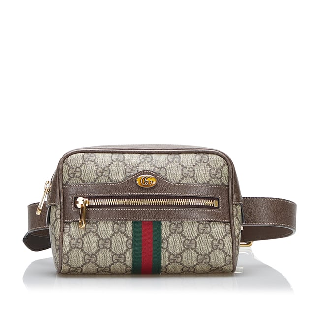 Vintage Gucci GG Supreme Ophidia Belt Bag Brown