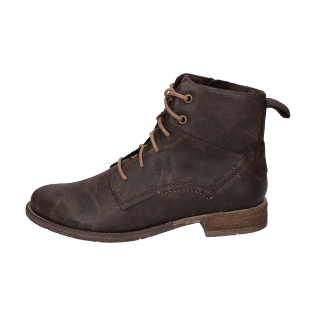 Unsere braune Stiefelette ist das perfekte Accessoire für Deine Freizeitgardarobe im Herbst und Winter. Das Modell Sienna 95 ermöglicht einen komfortablen Einstieg durch eine modische Schnürung. Die herausnehmbare Sohle kannst Du ohne Probleme wechseln und so Deine eigenen Einlegesohlen verwenden. Die Fertigungsart AGO verwendet JOSEF SEIBEL traditionell, um den Schuh leicht und gleichzeitig robust zu machen. Weite G ist für normale Füße ideal geeignet. Genieße Deine Freizeit mit unserem modischen Wegbereiter in Moro.