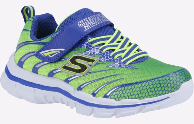 Skechers blue and white stripe shop
