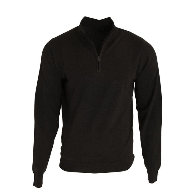 Herensweater. 1/4 rits door kraagsluiting. Katoenrijk garen voor een zacht gevoel. Fijnmazige breiwerk. Set in mouw met geribbelde gebreide manchetten en geribbelde zoom voor getailleerde styling. Stof: 55% Katoen, 45% Acryl. Herenborstomvang (inches): XS - 33, S - 35, M - 38, L - 40, XL - 42, 2XL - 45, 3XL - 47, 4XL - 50.