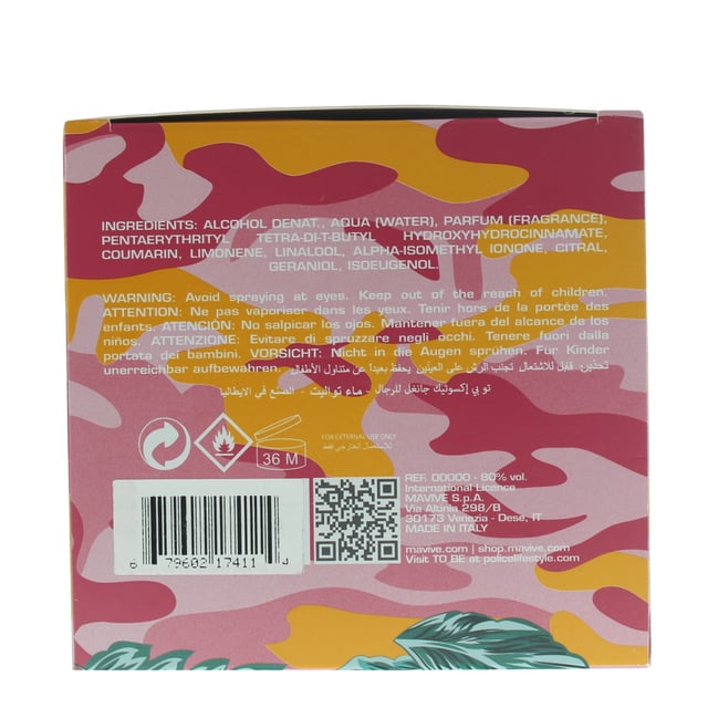 To Be Exotic Jungle For Woman by Police is an oriental floral fragrance for women. Top notes are lemon, black currant and plum. Middle notes are Osmanthus, jasmine and heliotrope. Base notes are suede, patchouli and vanilla. To Be Exotic Jungle For Woman was launched in 2019.