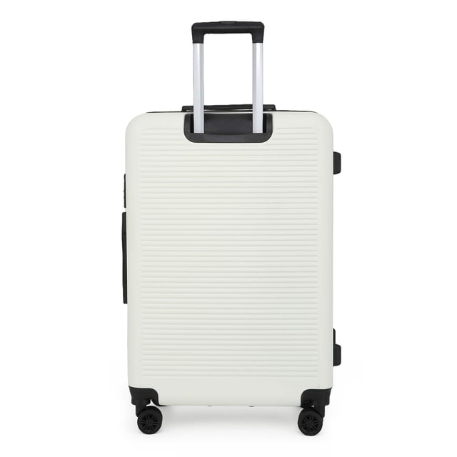 Upgrade uw reisuitrusting met onze Hardshell Cream Cabin Suitcases, ontworpen om duurzaamheid, stijl en functionaliteit te combineren. Of het nu gaat om zakenreizen of vakantieavonturen, deze lichtgewicht koffers bieden superieure prestaties met een strakke en moderne look. Kenmerken: Stevige ABS-constructie: Lichtgewicht maar duurzaam, biedt uitstekende bescherming voor uw bezittingen. 8 soepele dubbele wielen: Moeiteloze 360° manoeuvreerbaarheid voor stressvrij reizen door luchthavens en drukke straten. Veilig combinatieslot: Ingebouwd 3-cijferig slot voor verbeterde veiligheid en gemoedsrust. Telescopisch handvat: Ergonomisch ontworpen voor comfortabel gebruik. Volledig gevoerd interieur: Uitgerust met elastische spanbanden, een scheidingswand met rits en een gaasvak om uw spullen georganiseerd te houden. Beschikbare maten en specificaties: Cabine: Afmetingen: 36 x 22 x 56 cm Gewicht: 2,40 kg Capaciteit: 40L Medium: Afmetingen: 42 x 25 x 66 cm Gewicht: 3,40 kg Capaciteit: 61L Groot: Afmetingen: 48 x 28 x 75 cm Gewicht: 4,20 kg Capaciteit: 90L Het tijdloze ontwerp zorgt voor elegantie en maakt uw bagage gemakkelijk te herkennen. Of u nu licht reist met de cabinemaat of inpakt voor een lange reis met de medium en large, deze koffers zijn afgestemd op al uw reisbehoeften. - Let op: Selecteer de gewenste maat. Maten worden afzonderlijk verkocht, niet in sets.