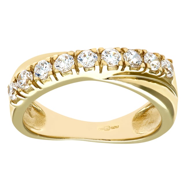 9K (375) Yellow Gold: 3.25gr; # Cubic Zirconia