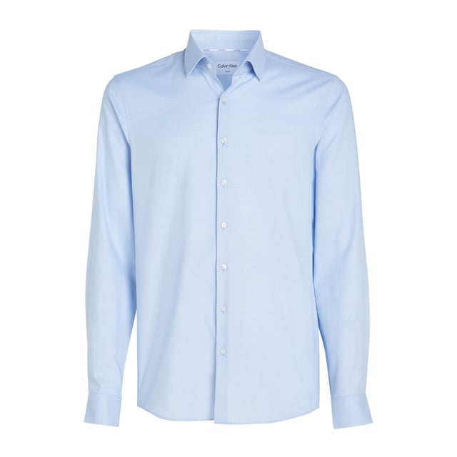 Mens Calvin Klein Micro Structure Slim-Fit Shirt in blue.- Classic collar.- Full button fastening.- Long sleeves with button cuffs.- Slim fit.- Ref: K10K113164CK2