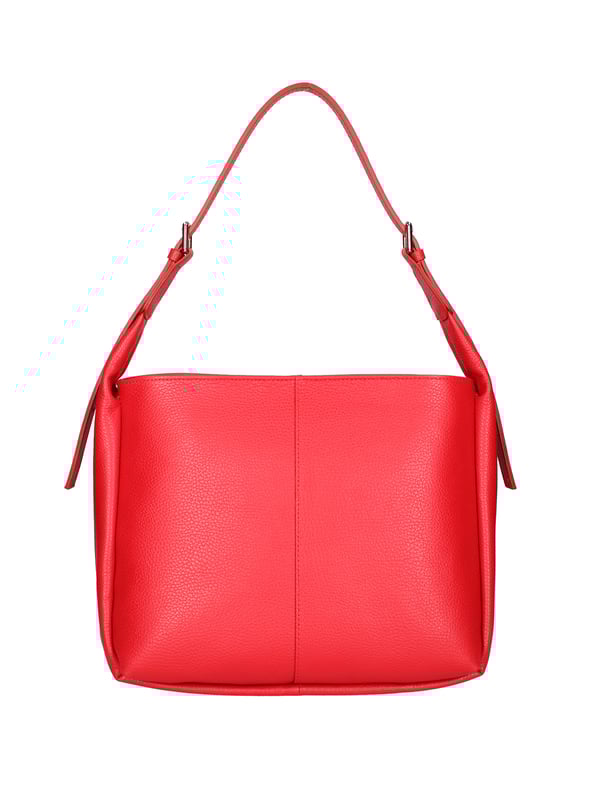 Bolso de hombro para mujeres. El cierre es con zip. Los bolsillos internos son uno con zip y dos abiertos. Los bolsillos externos están ausentes. La correa del hombro está ausente. El mango está en cuero. Hay tres compartimentos internos. El material externo es de cuero en dólar real y paja Tabru. Está alineado internamente en 70% de tela de algodón: 30% de poliéster. Medidas: 31x26x14 cm. Hecho en Italia