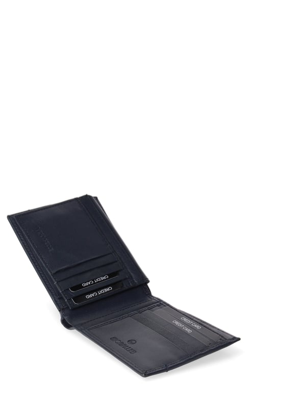Cartera de hombre. El cierre está ausente. Los bolsillos internos son tarjeteros y porta billetes. Los bolsillos externos están ausentes. Falta la correa para el hombro. Falta el mango. Hay un compartimento interno. El material exterior es 100% Piel Auténtica. Internamente está forrado en piel auténtica. Medidas: 12,5x10x2 cm. Producto de moda