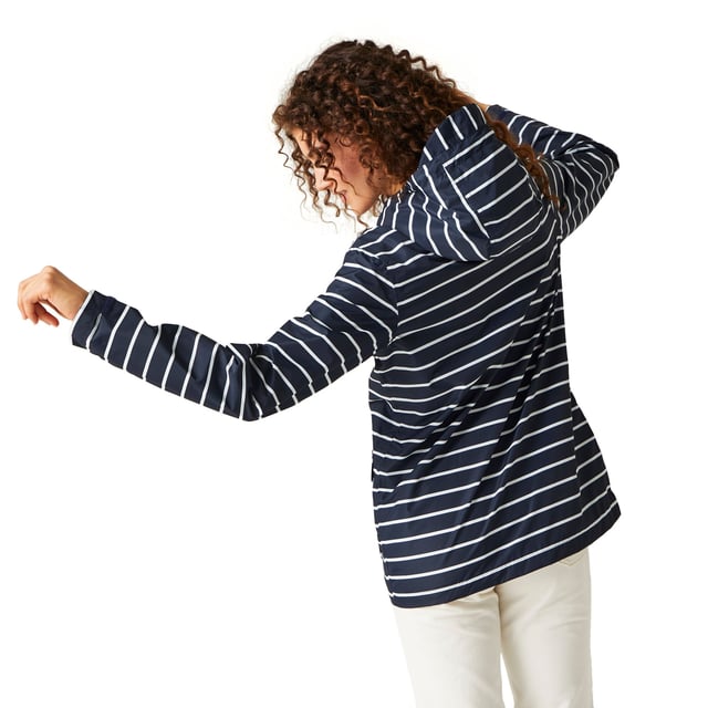 Regatta Womens/Ladies Bayletta Striped Waterproof Jacket (Navy/White)