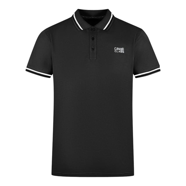 Cavalli Klasse Twinned Tipped Kragen White Logo Black Polo Shirt. Seien Sie der Neid der Menge mit dem Cavalli Klasse White Logo blau Polo-Shirt. Das Polohemd ist mit einer doppelten Spitze am Kragen ausgestattet und besteht aus 75% Baumwolle, 23% Polyester und 2% Elastan für eine dehnbare Passform, die für Aufsehen sorgt. Mit der regulären Passform, die der Größe entspricht, werden Sie immer gut aussehen und sich wohlfühlen! Doppelspitzen-Design am Kragen, kurze Ärmel, Cavalli Class Black Shirt. Stretch Fit 75% Baumwolle, 23% Polyester 2% Elastan. Normale Passform, Größentreu. QXT64T KB002 05051