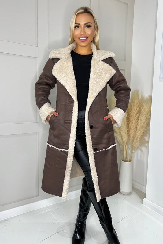 Longline shearling coat new arrivals