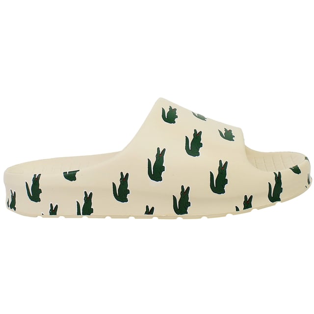 The Lacoste Serve Slide 2.0 223 3 SFA Women's Beige Sliders are a perfect blend of comfort, style, and practicality, making them ideal for casual wear, lounging, or poolside relaxation. With a neutral design and premium materials, these sliders are versatile for any laid-back occasion.
Â 
Key Features:
Ergonomic Footbed: 

Designed for all-day comfort and support, providing a snug and relaxed fit.


Durable Synthetic Strap: 

Features the iconic Lacoste crocodile logo embossed for a stylish, understated look.


Slip-On Design: 

Ensures easy on-and-off wear, ideal for leisure or quick outings.


Textured Rubber Outsole: 

Provides reliable grip and stability on wet and dry surfaces, ensuring safety in various settings.


Lightweight Build: 

Offers maximum comfort without added bulk, making them perfect for extended use.


Water-Resistant Materials: 

Well-suited for poolside or beach environments, withstanding water exposure without compromising durability.


Neutral Beige Colorway: 

A versatile and elegant shade that pairs seamlessly with casual or summer outfits.


Â 
The Lacoste Serve Slide 2.0 223 3 SFA Women's Beige Sliders are a stylish and functional choice for those seeking effortless comfort and modern design. Perfect for relaxing at home, poolside, or on vacation.