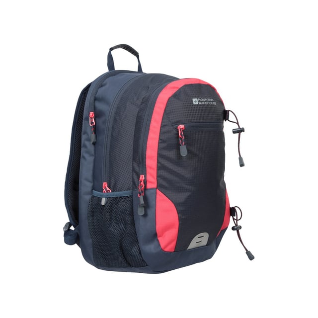 Outer Materials: 100% Polyester. Filling Material: 88% Foam, 12% PU Foam. Height: 45cm. Length: 30cm. Width: 21cm. Fabric Technology: Breathable. Design: Contrast, Logo. Fastening: Zip. Adjustable Strap, Air Mesh Back, Laptop Sleeve, Organiser Section, Padded Compartment, Padded Mesh Back, Reflective Detail. Compartments: 2 Bottle Holders, Zipped Compartment. Capacity: 23L. Lining Material: 100% Polyester.