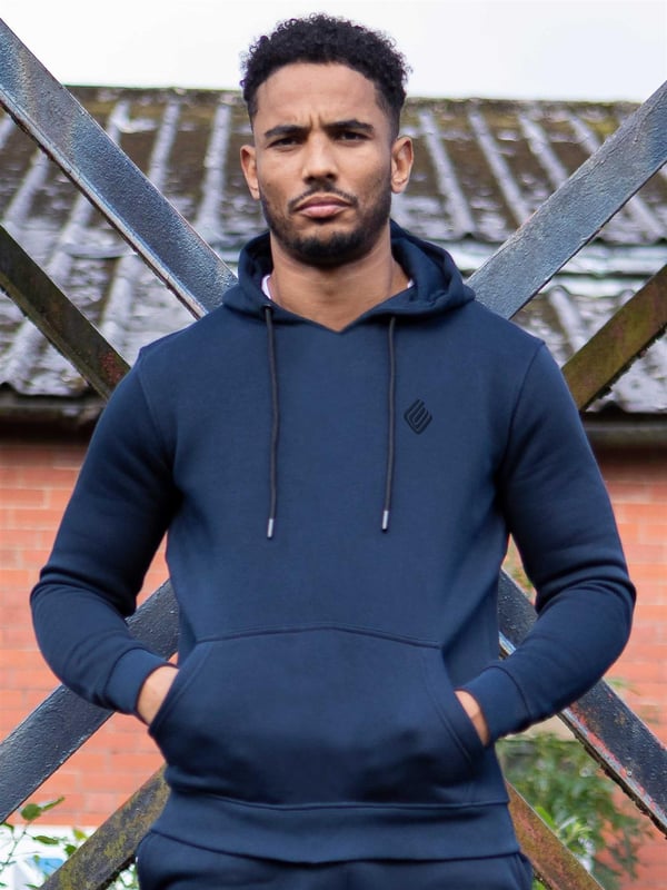 Mens navy designer hoodie top
