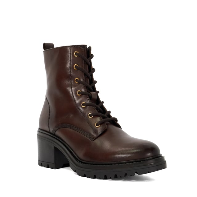 Dune lace up boots in brown leather online