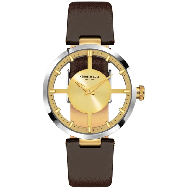 Kenneth Cole 10022539A - Damenuhr Quarz aus Edelstahl• Material: Edelstahl• Glas: Mineral• Armband: Leder• Farbe: Gold• Wasserbeständigkeit: 0 m (0 ATM)• Gehäusegröße: 36 mm